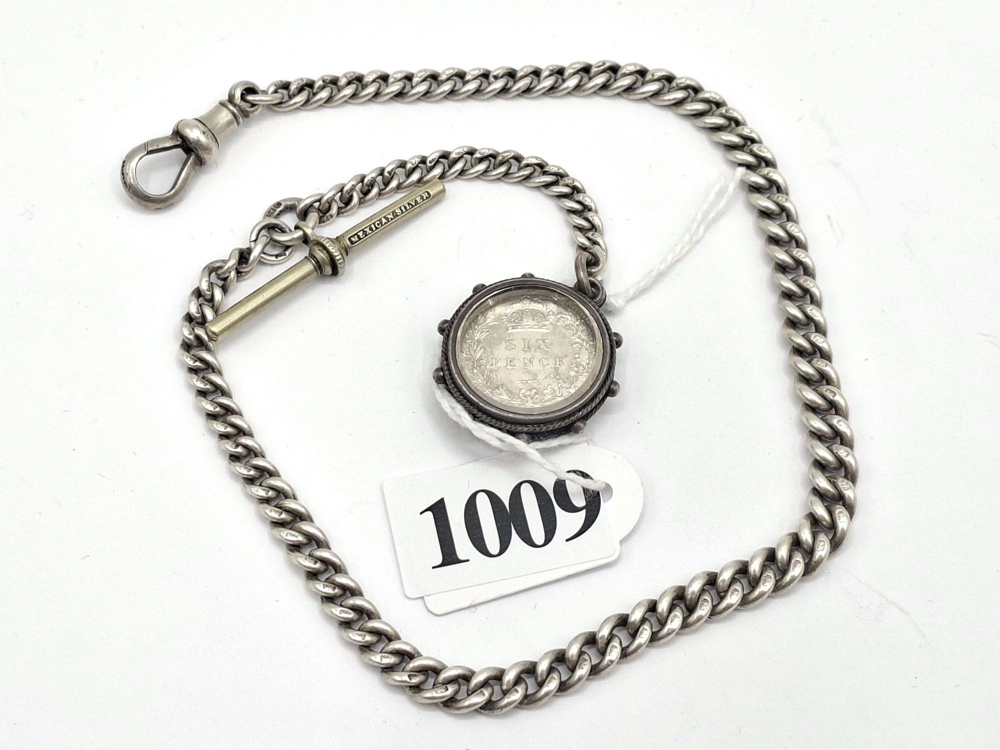 1009 · STERLING SILVER WATCH CHAIN