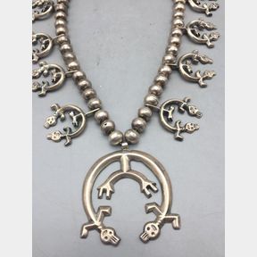 Rainbow Yei Squash Blossom Style Necklace