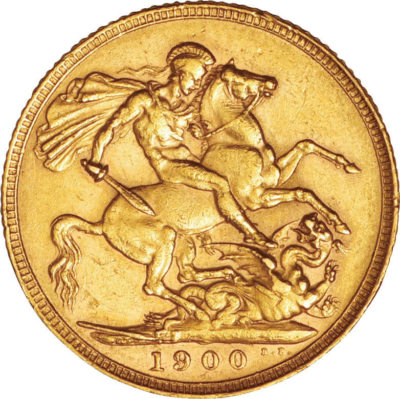 英国-GB. gold. 1900. 1. Sovereign. 美. VF. ヴィクトリア女王像