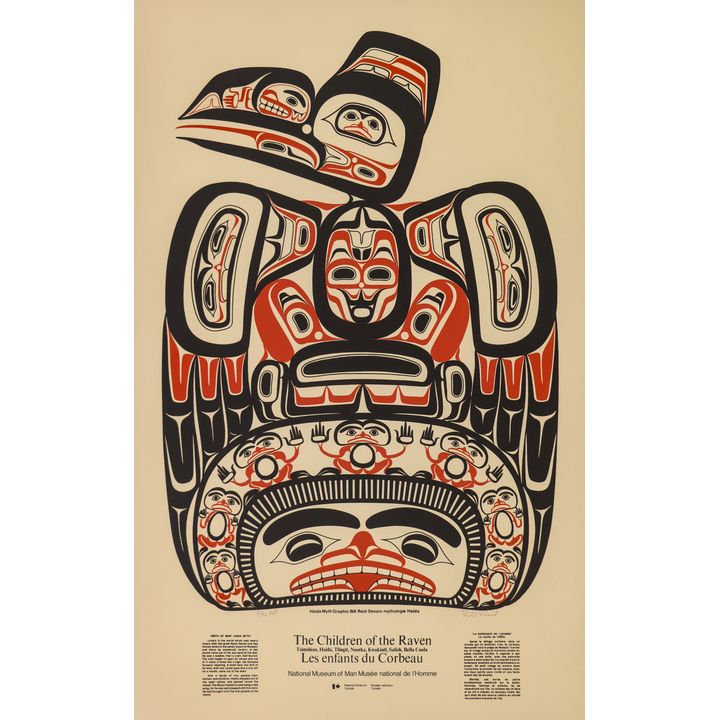 Bill Reid ''The Children of the Raven'' Lithograph