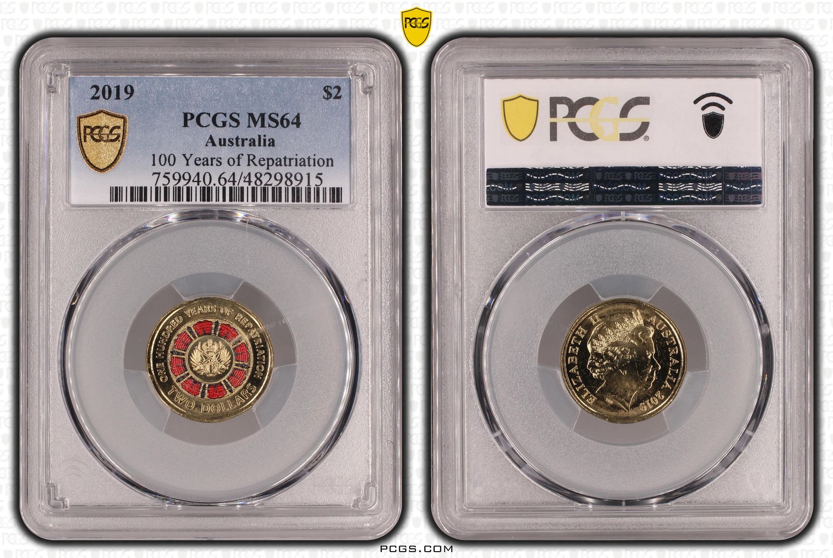 100 Years of Repatriation - Colorized, Two Dollar, 2019, PCGS MS64