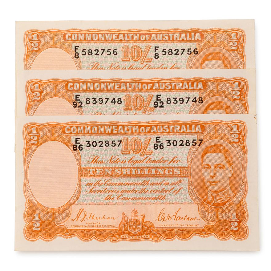 Sheehan/McFarlane, Ten Shillings, 1939,  VF