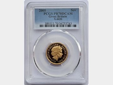 2005 TIMOTHY NOAD PROOF GOLD SOVEREIGN PR70 DCAM TOP POP!