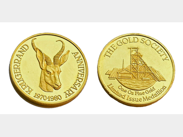 1970 ANNIVERSARY 1OZ GOLD KRUGERRAND MEDALLION