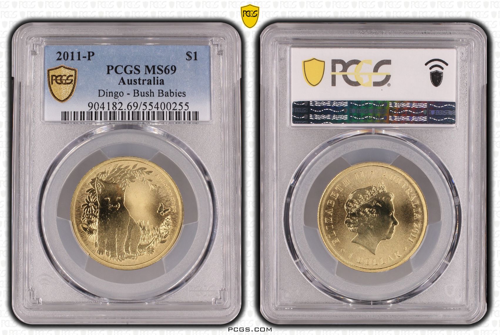 Dingo - Bush Babies, One Dollar, 2011-P, PCGS MS69