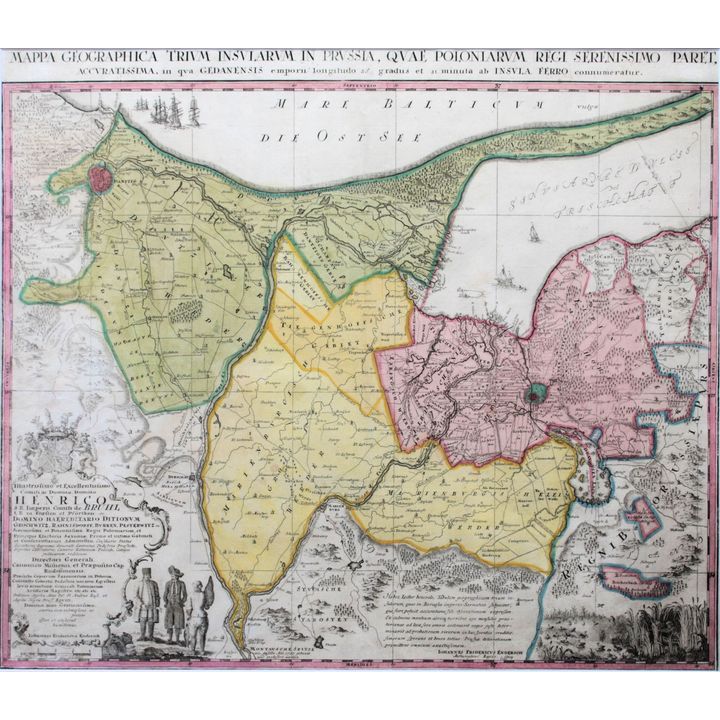 Johann Friedrich Endersch | Mappa geographica trium insularum in Prussia…