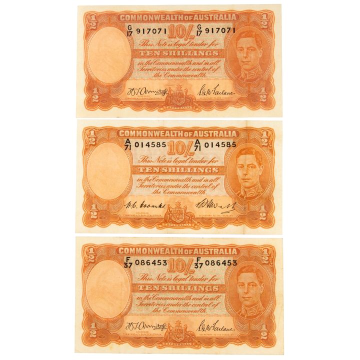 Accumulation, Armitage/McFarlane, Ten Shillings, 1942, VF - EF