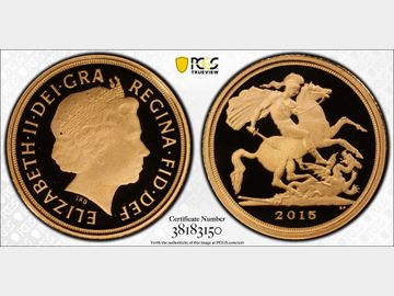 2015 FORTH PORTRAIT PROOF GOLD QUARTER SOVEREIGN PR70 UCAM TOP POP