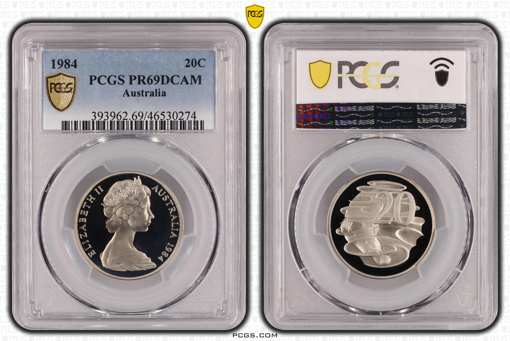 , Twenty Cent, 1984, PCGS PR69DCAM