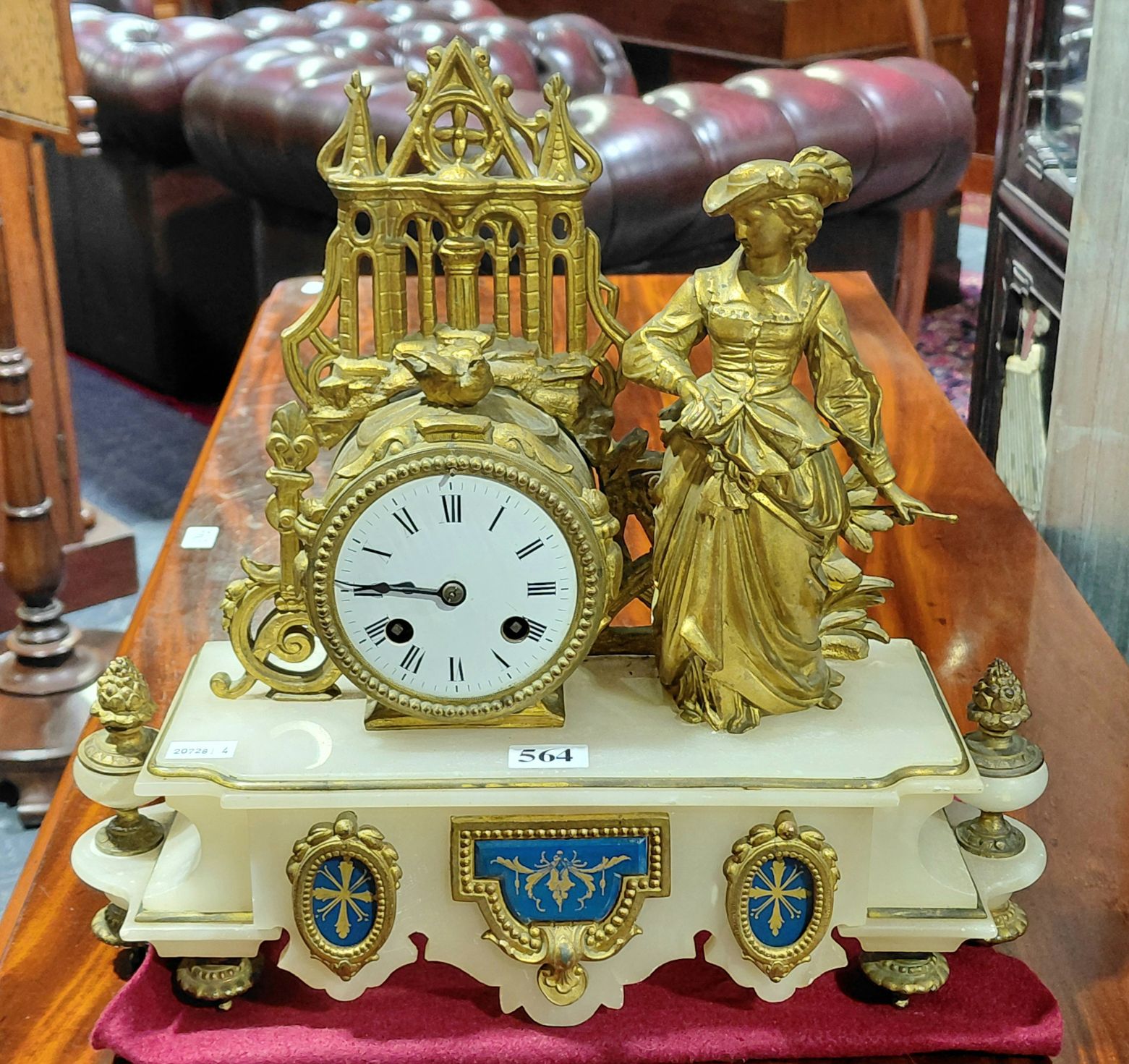 564 · 19TH C. MANTLE CLOCK