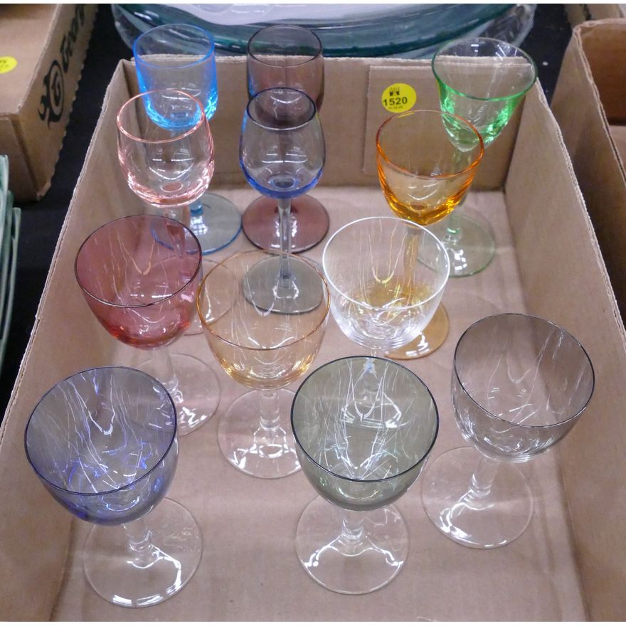 Box Colored Glass Cordials