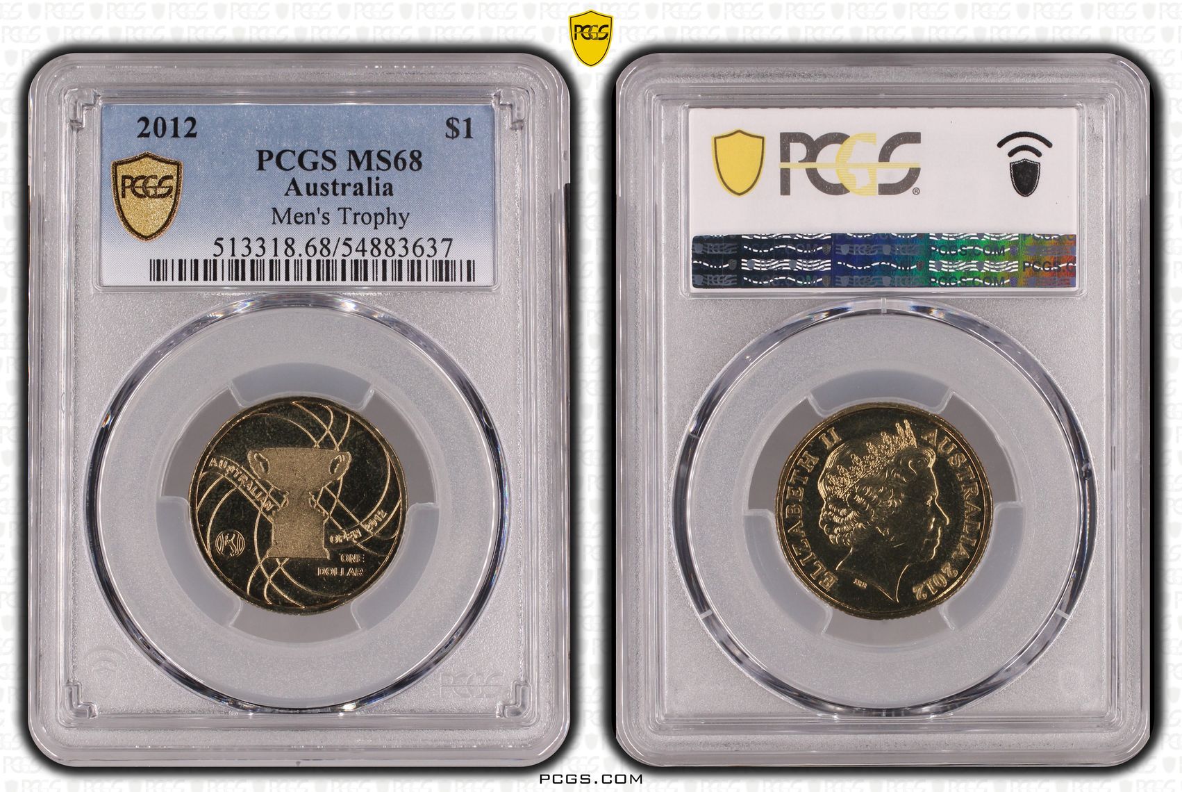 Men's Trophy, POP 2/0, One Dollar, 2012, PCGS MS68