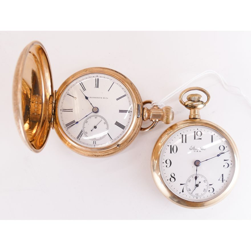 2pc American Pocket Watches. All approx 55mm.