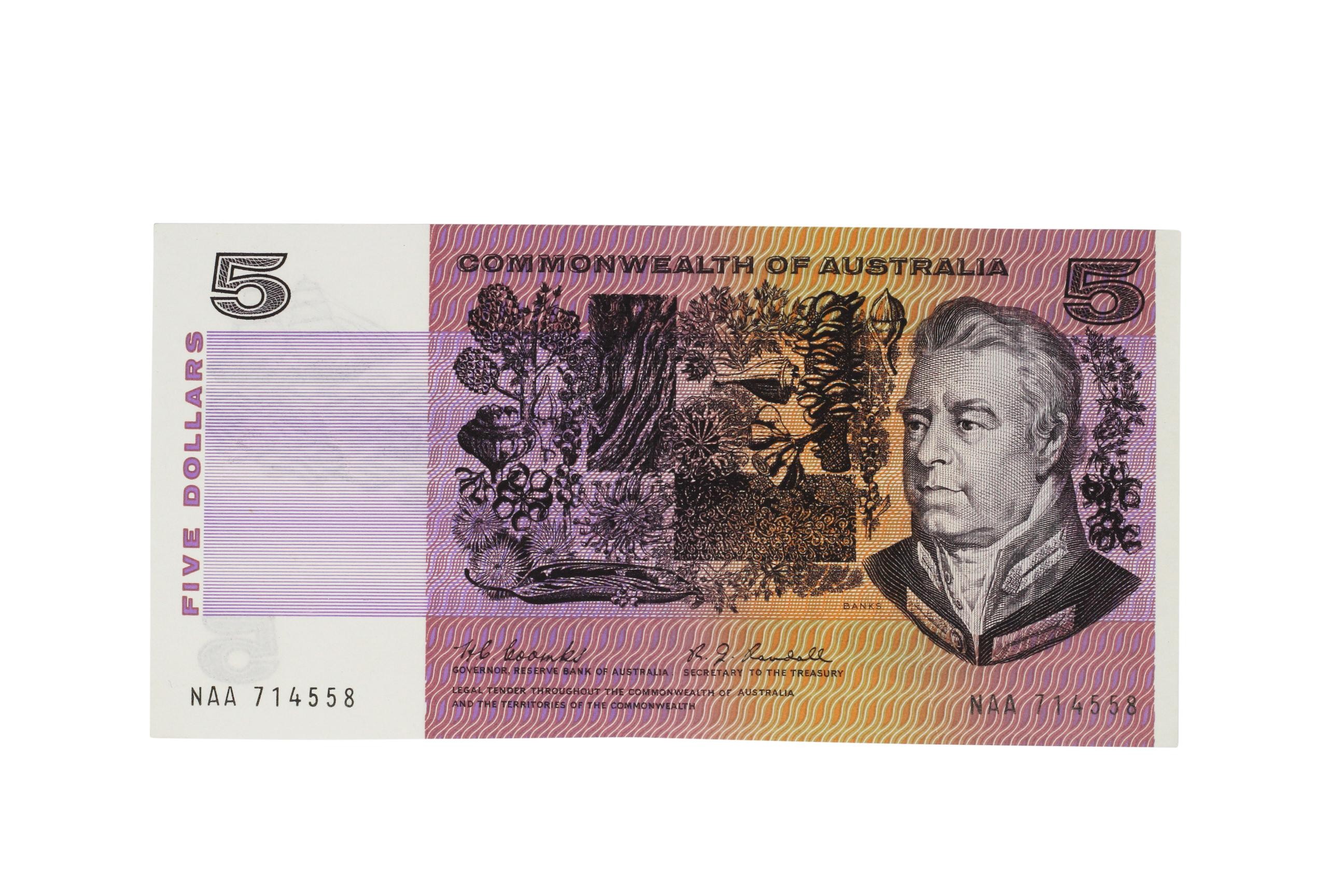 2211. · Coombs/Randall, Five Dollars, 1967, aUNC