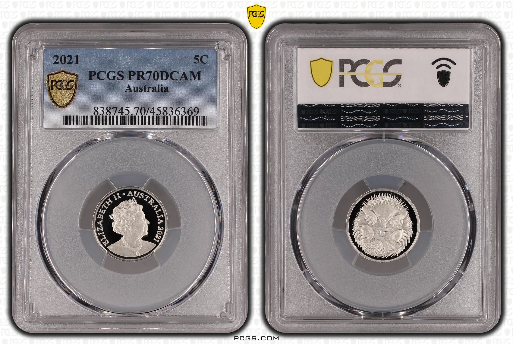 Elizabeth II, Five Cent, 2021, PCGS PR70DCAM