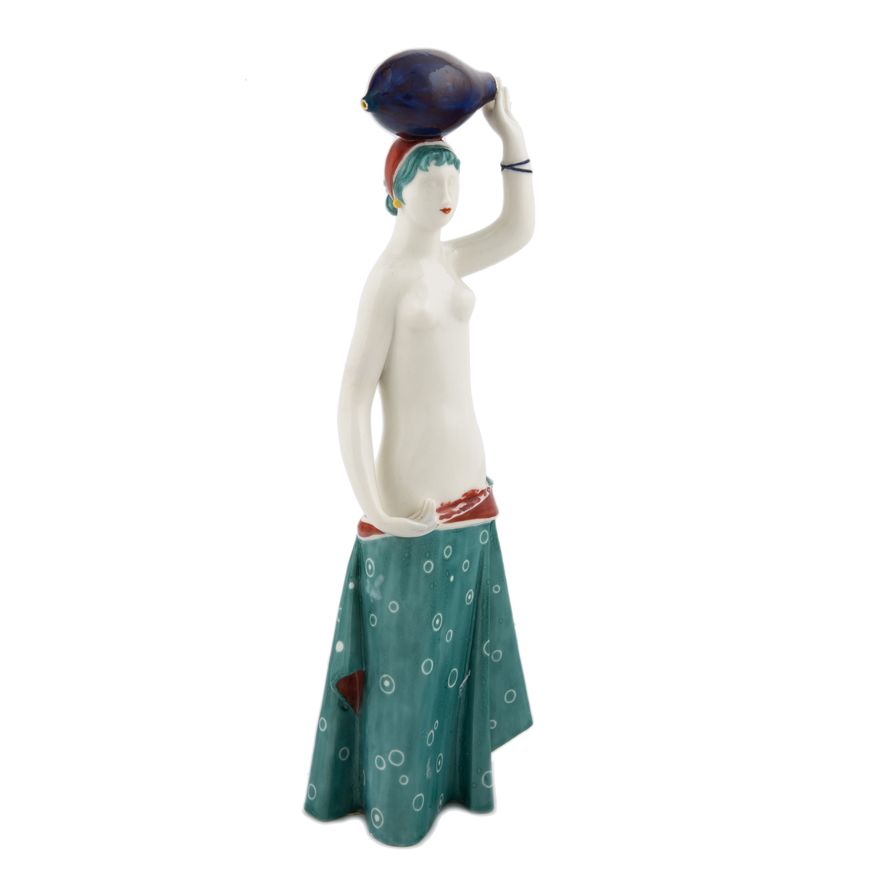 Figurka dziewczyny z wazą, Nymphenburg, proj. Johanna Künzli, 1957 r.