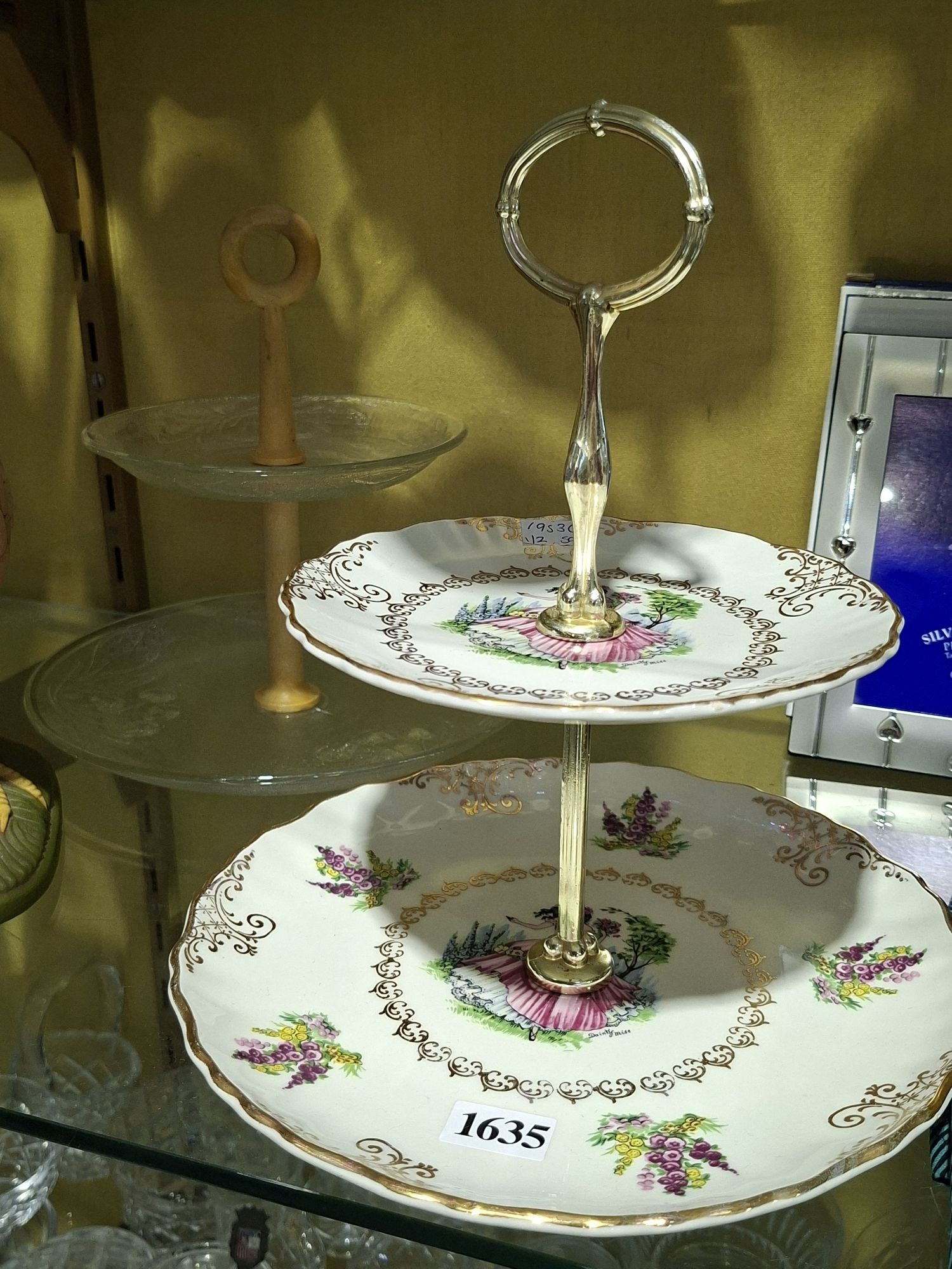 Foley China And Pressed Glass Cake Stands