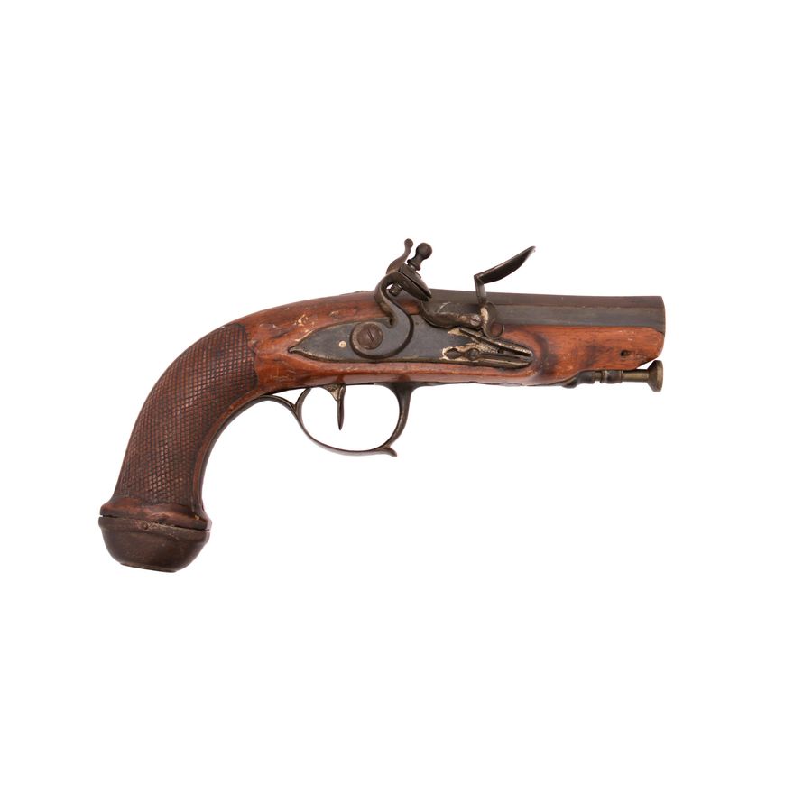 PISTOLET SKAŁKOWY PODRÓŻNY, XVIII/XIX W.