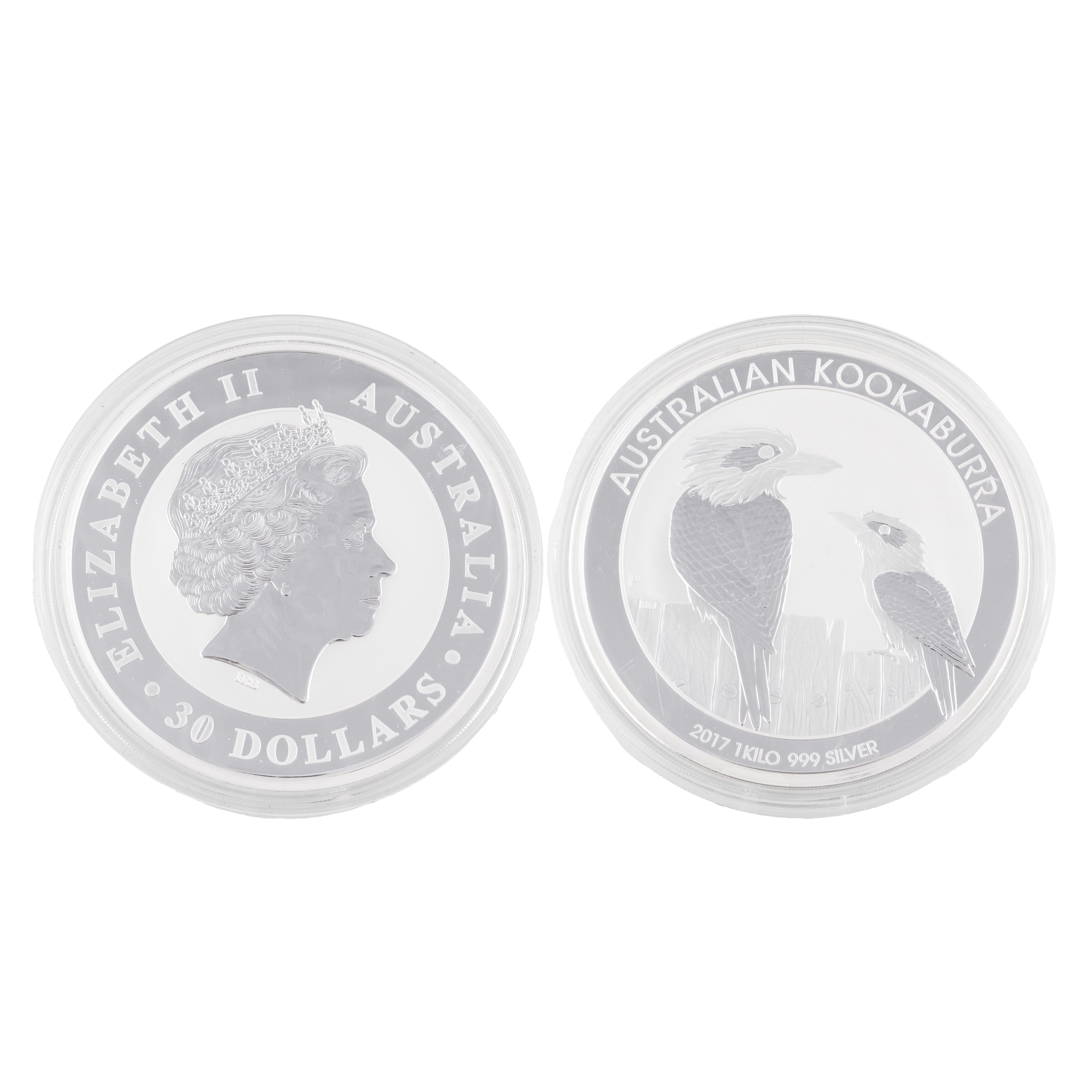 84 · Elizabeth II, 1kg Silver Australia Kookaburra, Thirty Dollar, 2017,  FDC
