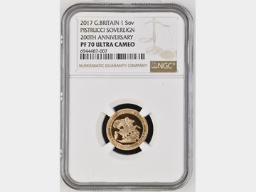2017 ELIZABETH II PROOF GOLD SOVEREIGN PF70 UCAM TOP POP!