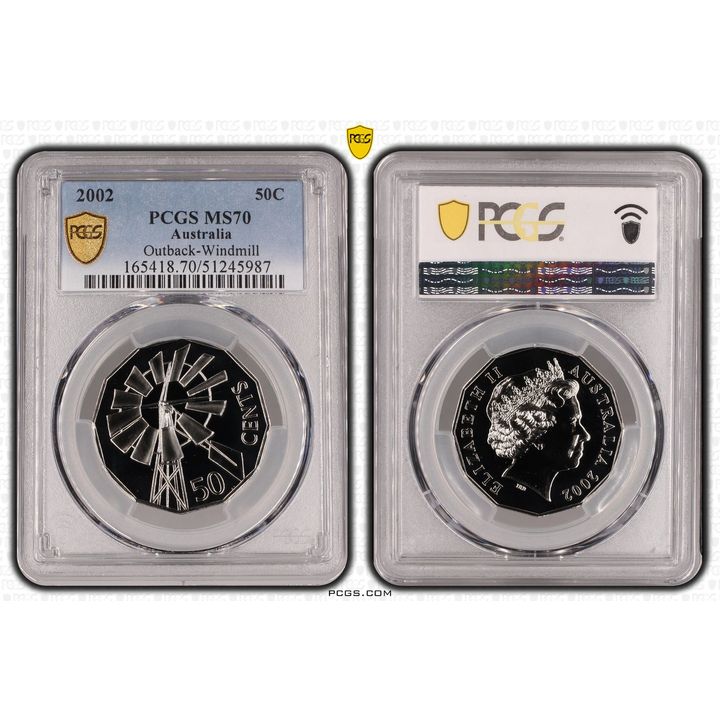 Outback-Windmill  POP 7/0, Fifty Cent, 2002, PCGS MS70
