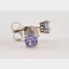 .480CT TANZANITES IN 9CT WHITE GOLD STUDS - - 51633/367