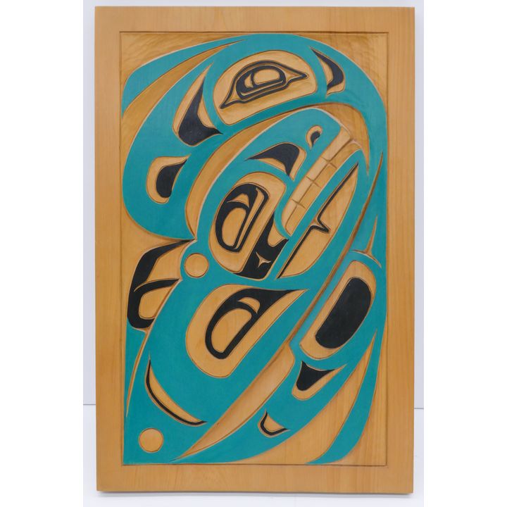 Trevor Angus ''Rave & Killer Whale'' Cedar Plaque