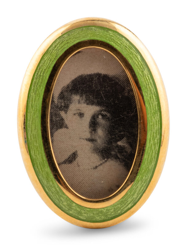 An 18-Karat Yellow-Gold Guilloche Enamel Picture Frame