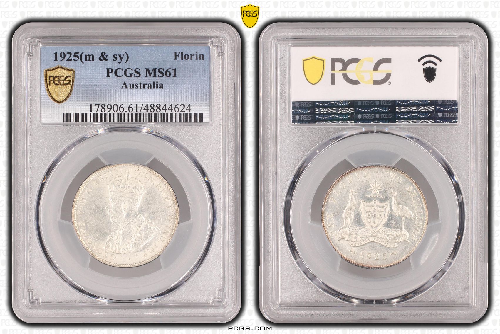 George V, Florin, 1925, PCGS MS61