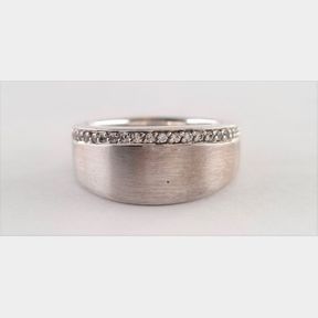 VIVENTY STERLING SILVER MATT POLISHED RING WITH CUBICS - 51629/142