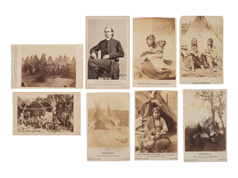 A group of 8 CDVs related to the 1862 Dakota Uprising in Minnesota ...