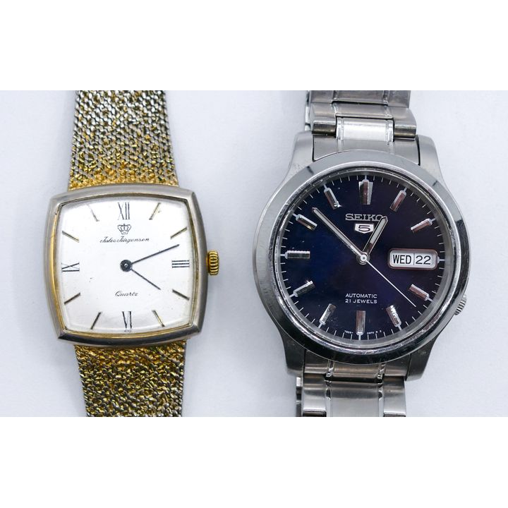 2pc Vintage Men's Seiko & Jules Jergensen Wrist Watches