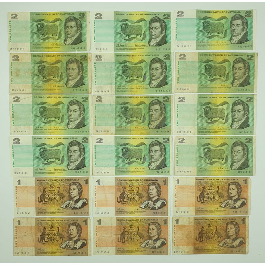 CoA $1 & $2 Notes (x18)