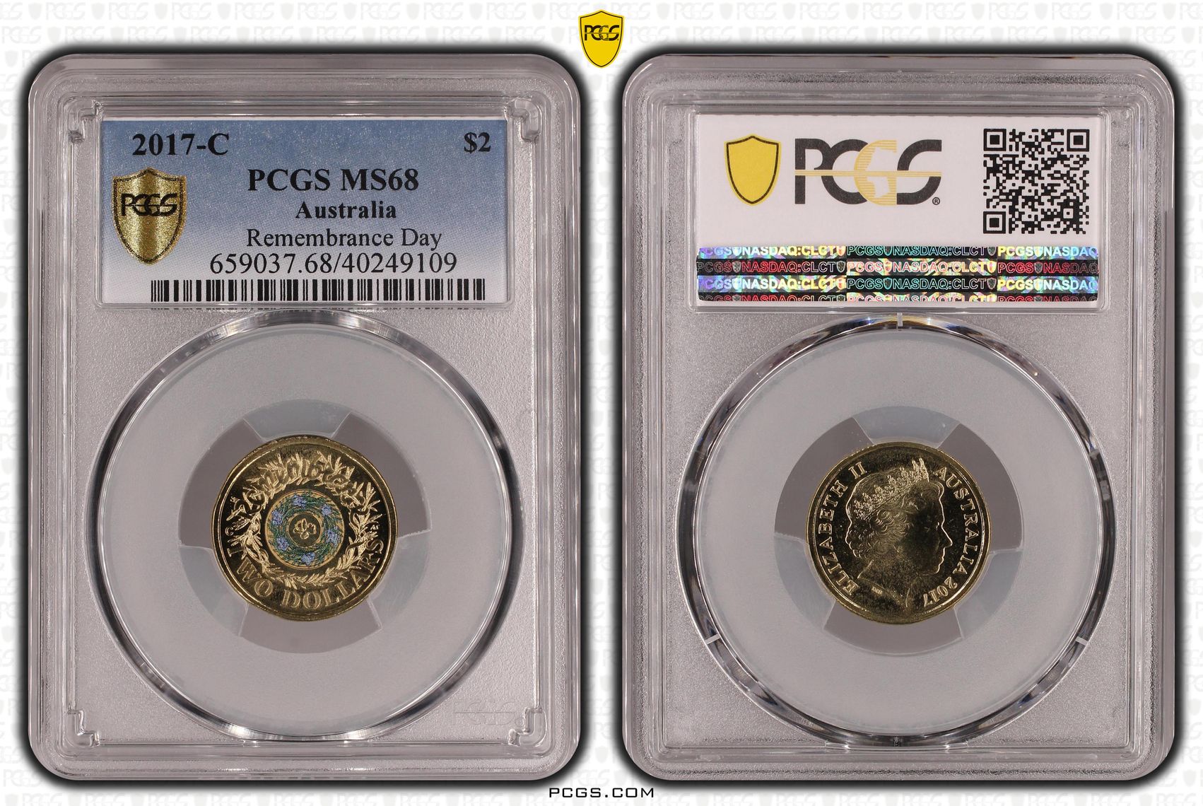 Remembrance Day Colorized, Two Dollar, 2017-C, PCGS MS68