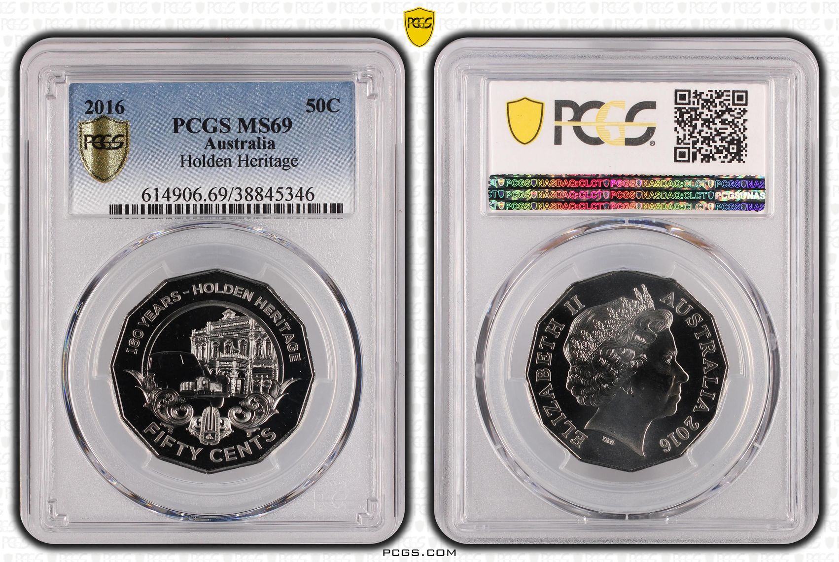 2016 Australia Fifty Cent, 50c Holden Heritage PCGS - MS69 -346
