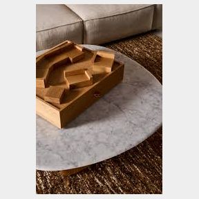 Eden mango wood and marble coffee table natural | TOP CRACKED