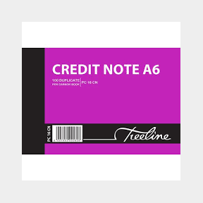 Treeline A6L - Duplicate Pen Carbon Book - Credit Note - Pack of 10 --51463/4266 B8 (S5)