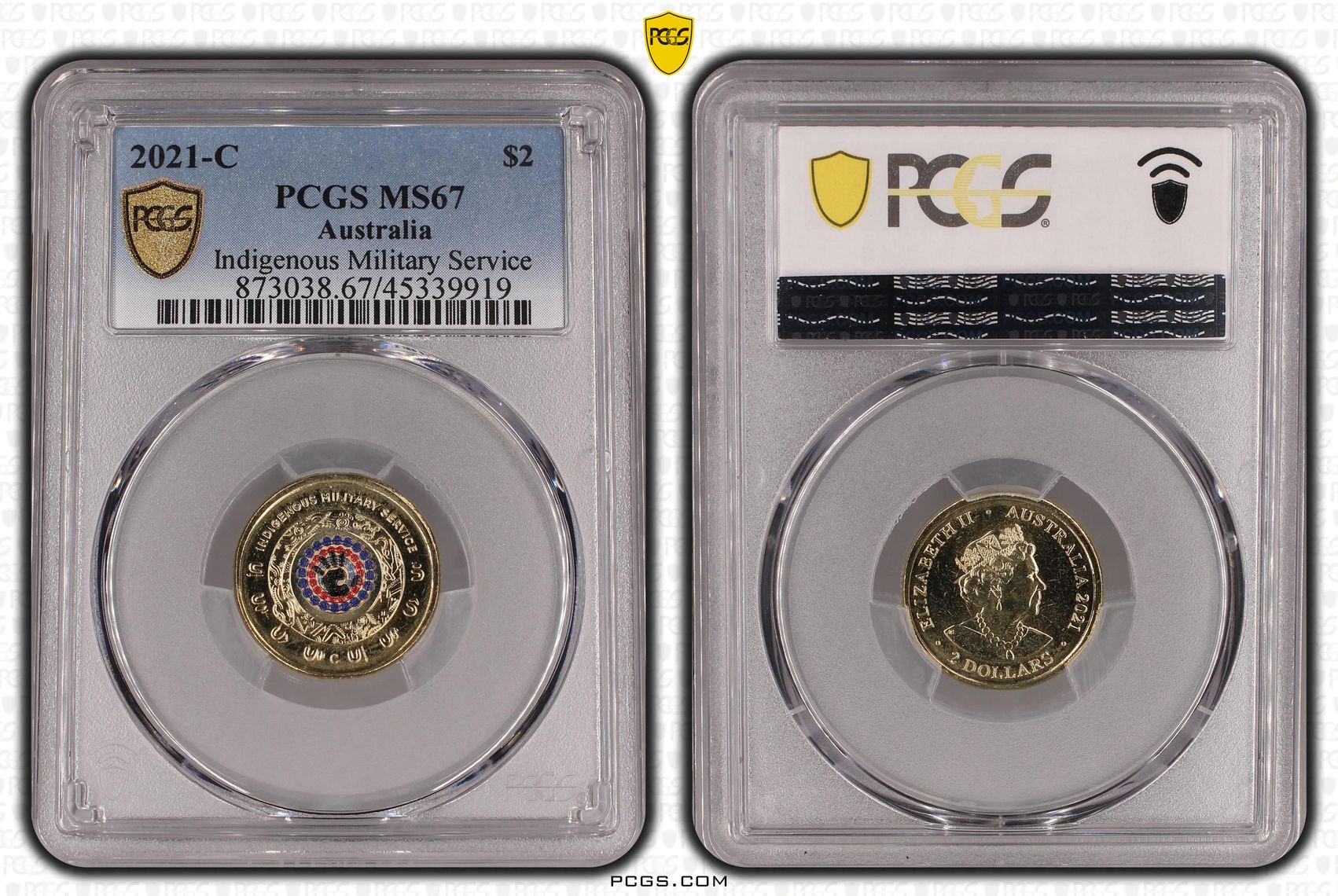 Indigenous Military Service Colourised, Two Dollar, 2021-C, PCGS MS67