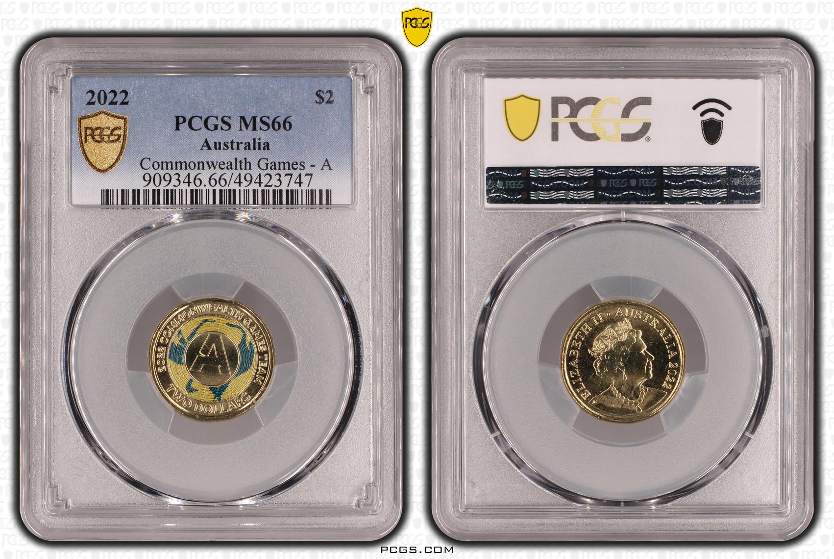Elizabeth II, Commonwealth Games - A , Two Dollar, 2022, PCGS MS66