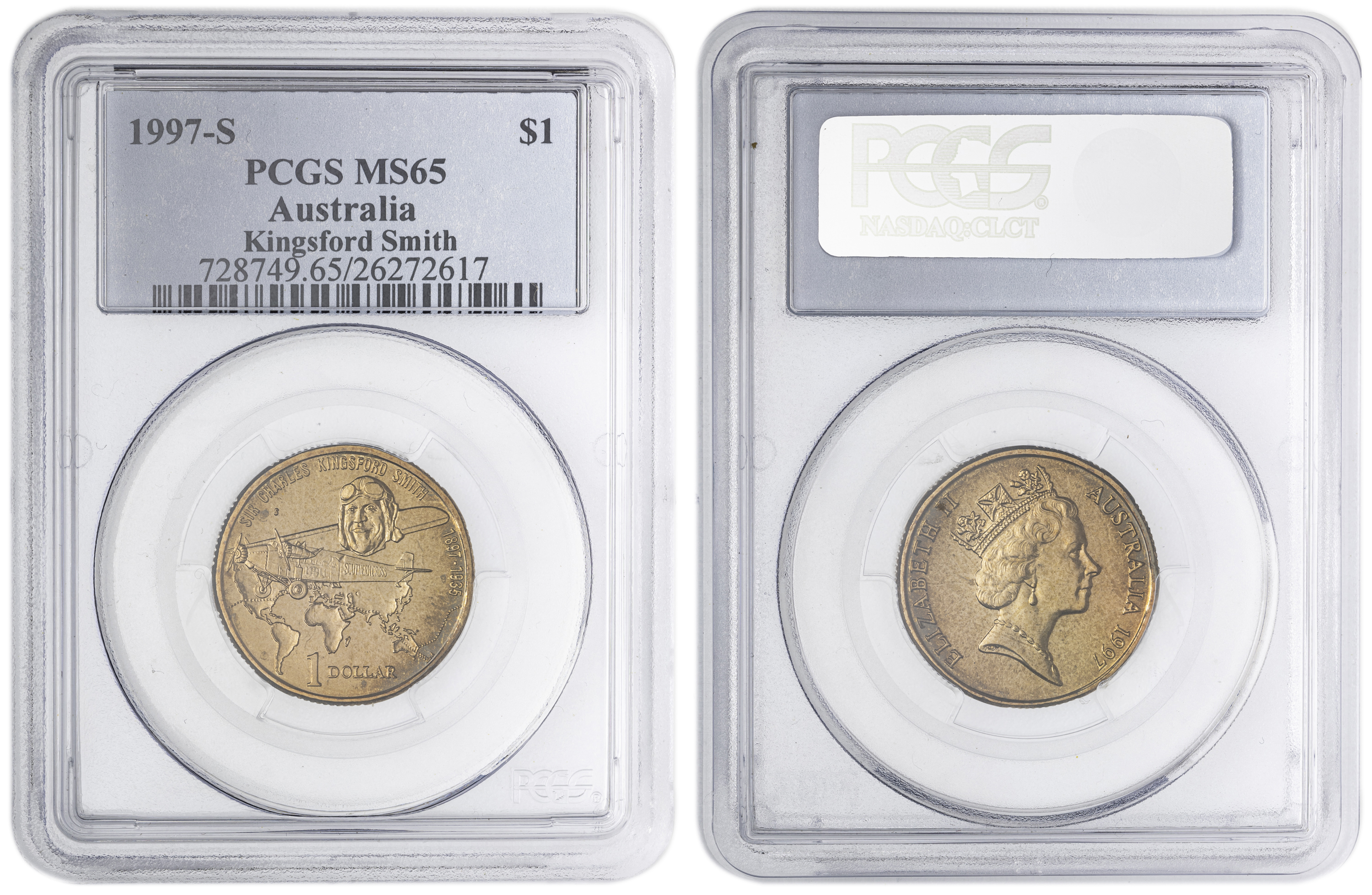 Kingsford Smith , One Dollar, 1997-S, PCGS MS65