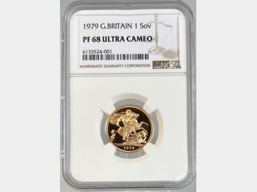1979 ELIZABETH II DECIMAL PROOF GOLD SOVEREIGN PF68 UCAM