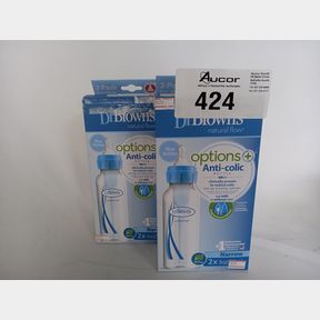 2 x DR. BROWN S NARROW NECK OPTIONS BOTTLE 250ML BLUE 2-PACK - 250 ML 2-PACK