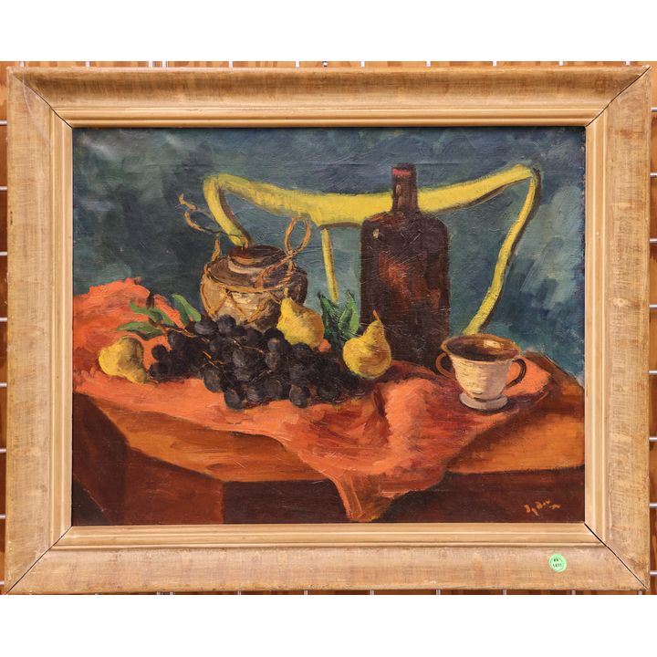 1930's Table Still Life Oil Painting Framed 23''x28''