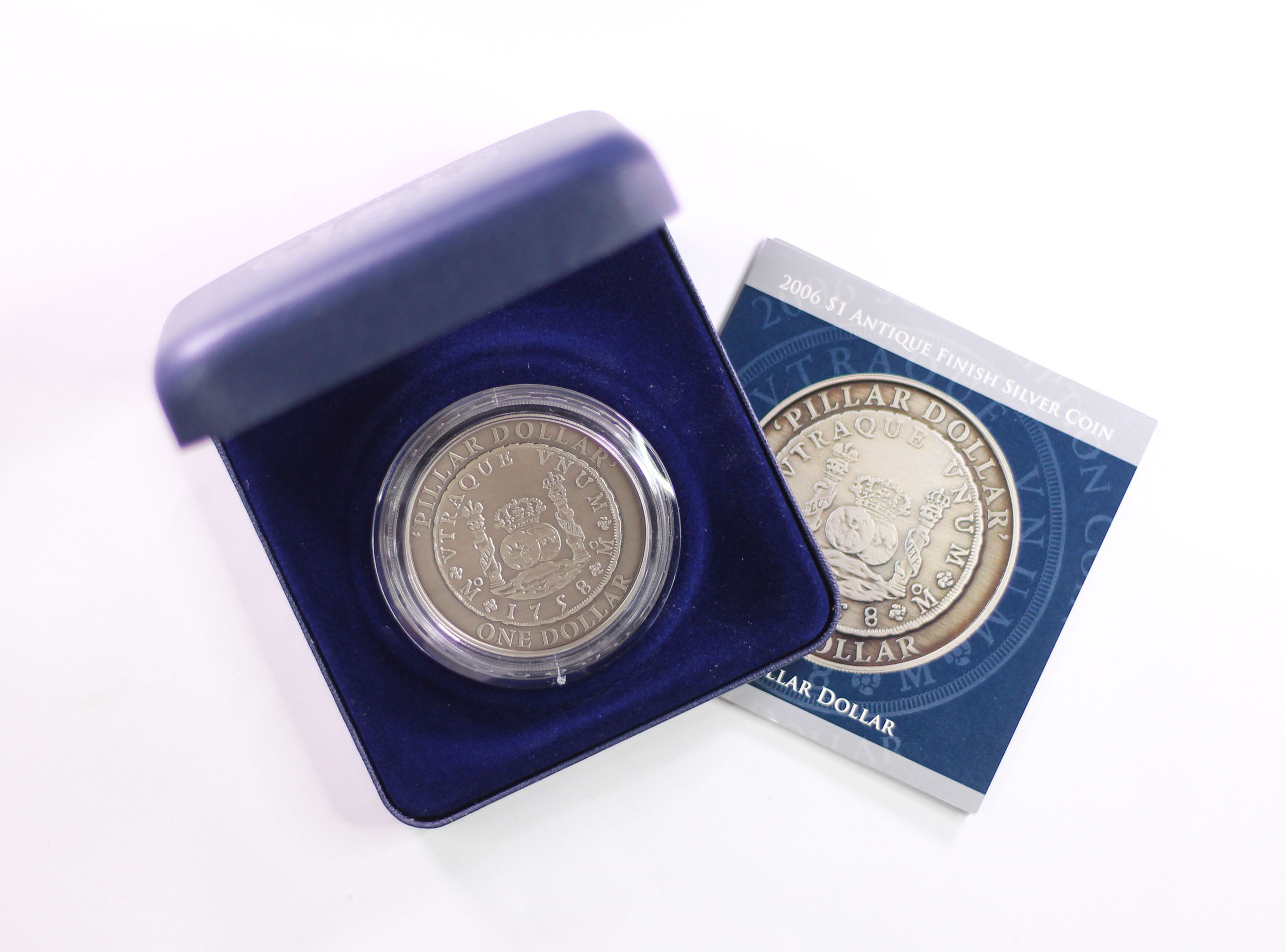 2006 RAM $1 1758 Pillar Dollar Antique Finished Silver Coin - Box & COA