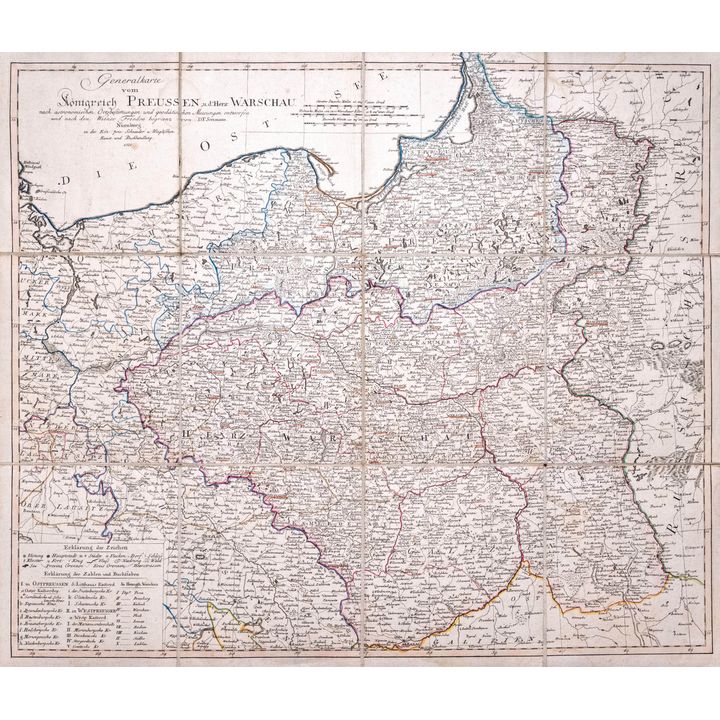 Daniel Friedrich Sotzmann | Generalkarte von Königreich Preussen, u. d. hertz Warschau