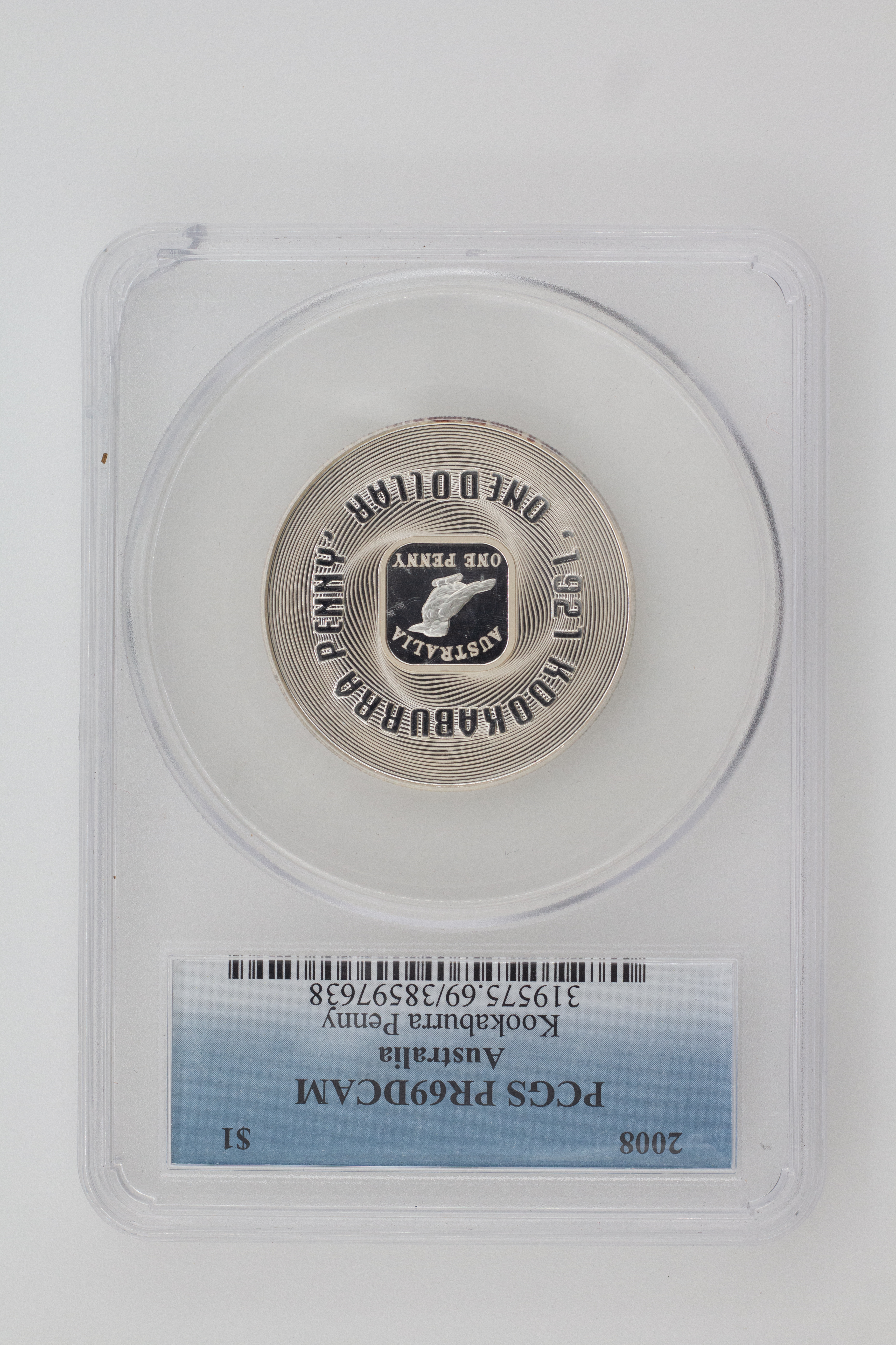 2008 Australia One Dollar, $1 Kookaburra Penny PCGS - PR69DCAM -638