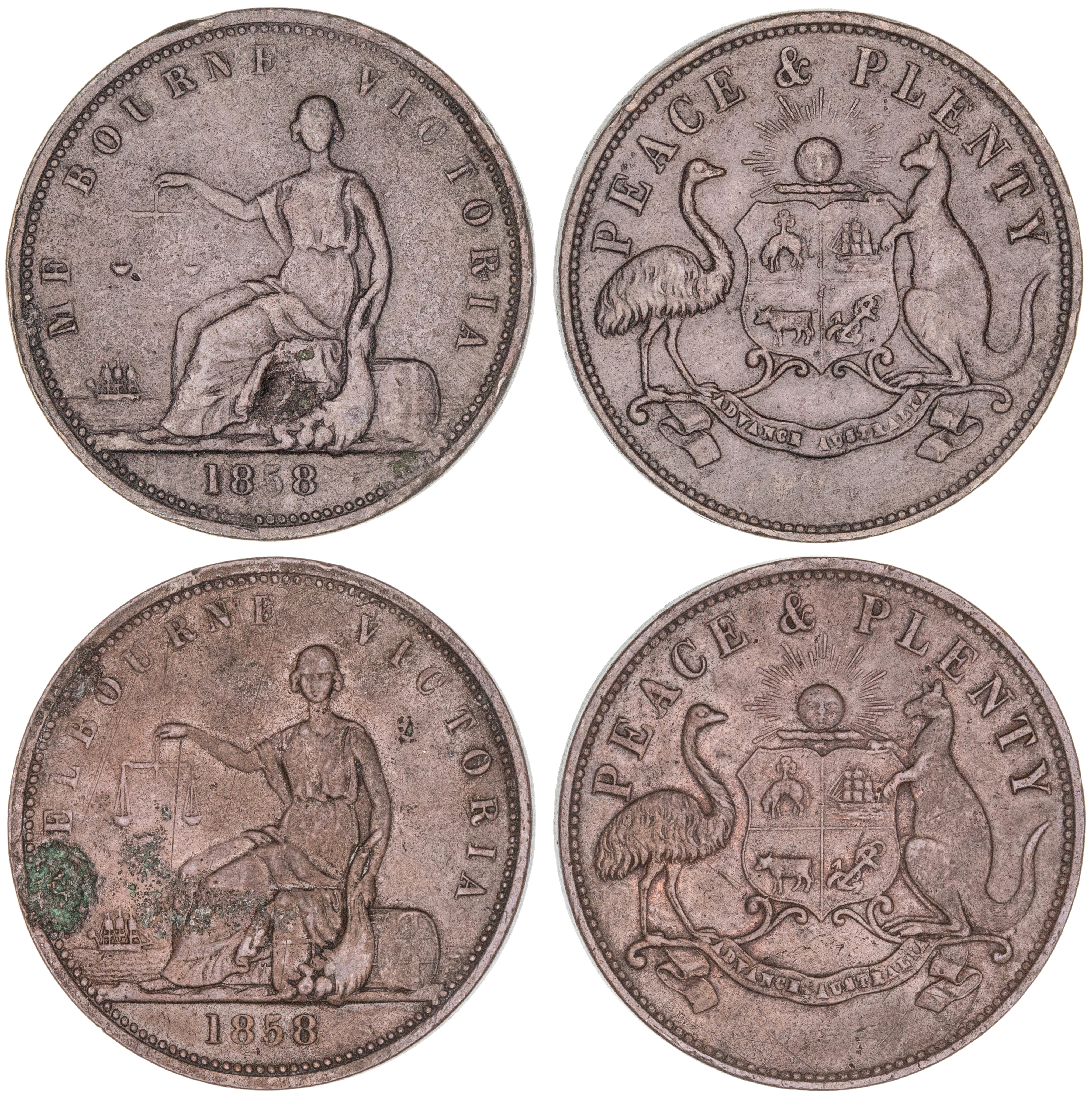 469 · Peace & Plenty, Penny, 1858, VF