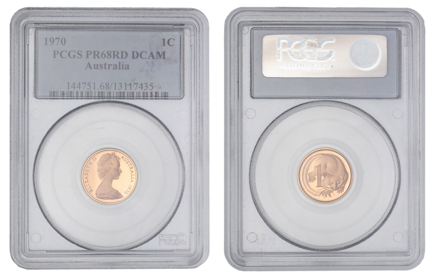 Elizabeth II, One Cent, 1970, PCGS PR68DCAM