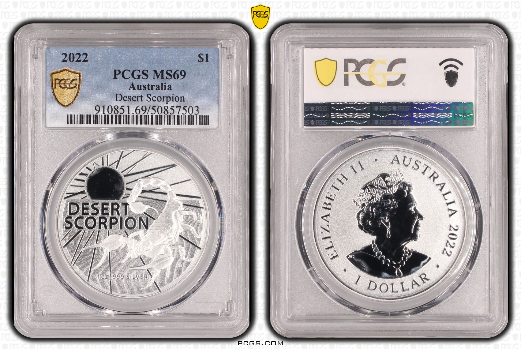 280 · Desert Scorpion POP 5/0, One Dollar, 2022, PCGS MS69