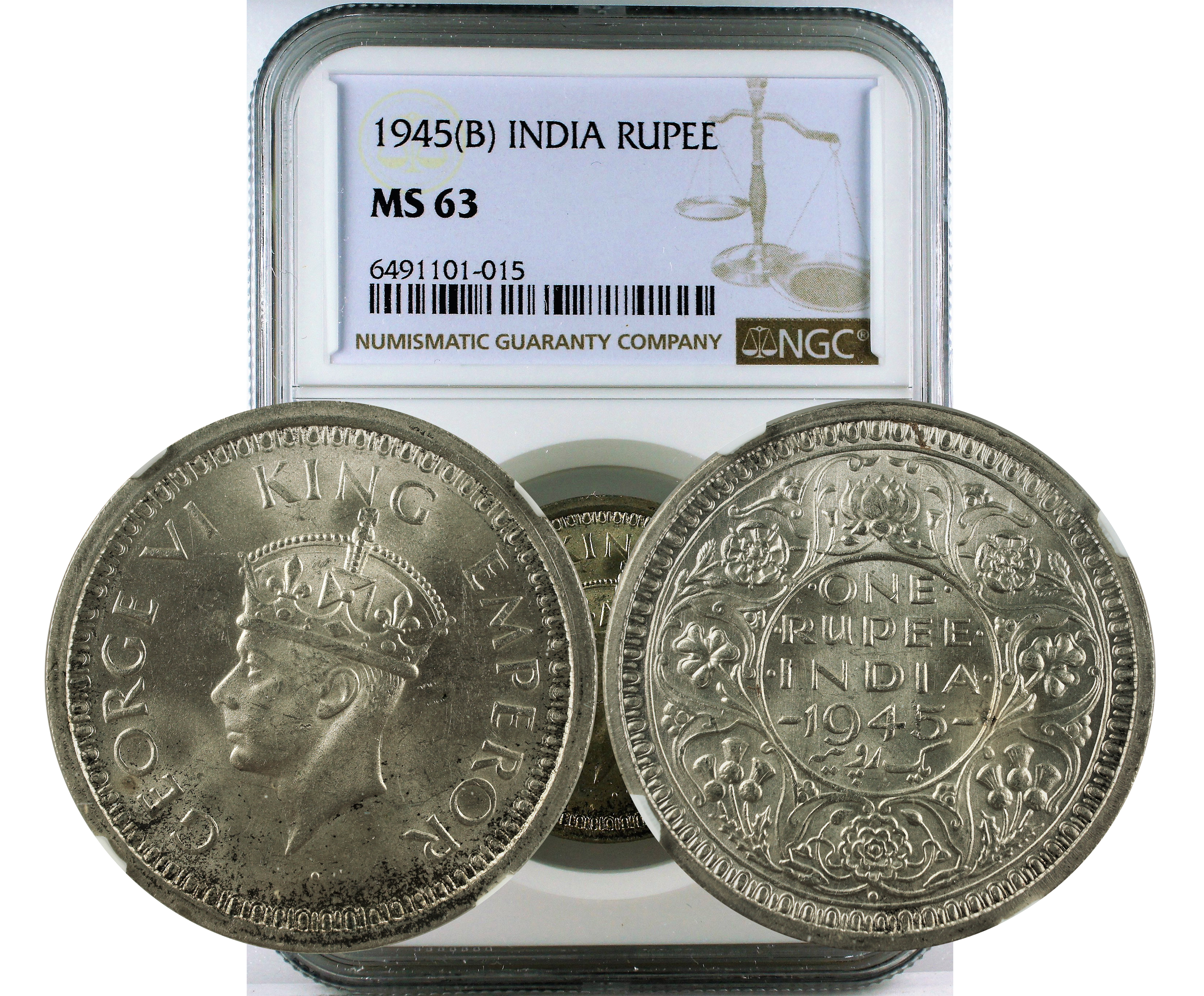 1945(B) INDIA RUPEE MS 63